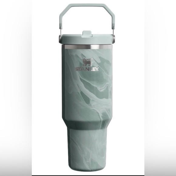 Stanley 40 oz Stainless Steel Ice Flow Flip Straw Tumbler Agate Calacatta - Picture 3 of 5